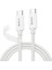 White Type-C To Type-C 100W Hızlı Şarj 10GBPS Hızlı Veri Aktarımı Pd3.1 Örgülü Beyaz 1 Metre K 1