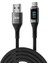 Juo 66W Dijital LED Ekranlı Örgülü Usb-A To USB Type-C Hızlı Şarj ve Data Kablosu 2 Metre 1