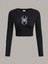 Bozz&bozz Collection Kadın Örümcek Taş Baskılı Bisiklet Yaka Uzun Kollu Fitilli Crop Bluz 2