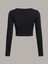 Bozz&bozz Collection Kadın Örümcek Taş Baskılı Bisiklet Yaka Uzun Kollu Fitilli Crop Bluz 3