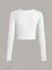 Bozz&bozz Collection Kadın Örümcek Taş Baskılı Bisiklet Yaka Uzun Kollu Fitilli Crop Bluz 3
