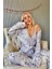 Gri Flore Exclusive Örme Sabahlıklı Kadın Pijama Takımı 2