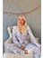 Gri Flore Exclusive Örme Sabahlıklı Kadın Pijama Takımı 3