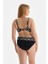 Beyaz-Siyah Yüksek Bel Bikini Alt 2