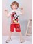 Pjkskt Mickey Mause Desenli Kırmızı Şortlu Erkek Çocuk Kısa Kol Takım 7597-K 1