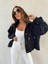 4s Women Kadın Iri Cepli Reglan Kol Kapüşonlu Oversize Ince Mont 4