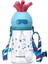 320ml Pipetli Eğlenceli Desenli Akıllı Pipet Toplu Askılı Tritan Su Matarası (Turkuaz) 1