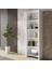 Venezia Premium Ahşap Ayaklı 5 Raflı Kitaplık - Wood Beyaz 1