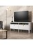 Venezia 2 Çekmece 2 Bölmeli Ahşap Ayaklı Tv 150 cm Tv Ünitesi - Minifiksli - Wood Beyaz 1