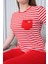 Mecit 6202 Kırmızı Çizgili Büyük Beden Kadın Pijama Takımı 2
