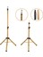 Kuaför Eğitim Mankeni Için Metal Tripod / Simli Gold + Taşıma Çantası 1