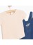 Yenidoğan Tıny Flowers Kot Şort Salopet - Tshirt Takım Kız Bebek 3
