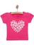 Basic Kız Kalp Papatya Baskılı T-Shirt Kız Bebek 1