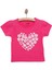 Basic Kız Kalp Papatya Baskılı T-Shirt Kız Bebek 3
