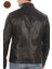 Erkek Mont Slim Fit Siyah Biker Ceket Fermuarlı Dik Yaka Derimont 5