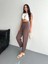 Kadın Yüksel Bel Rahat Paça Pantalon - Kahverengi 4