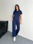 Osy Modal Yumuşak Dokulu Kumaş Kısa Kollu Yakalı T-Shirt Pantalon Ikili Takım- Lacivert 5