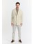 Vitao Erkek Bej Italyan Çizgili Kruvaze Yarım Astarlı Slim Fit Spor Blazer Ceket 3
