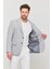 3115 Erkek Gri Esnek Likralı Pamuk Karışımlı Slim Fit Ilkbahar-Yaz Spor Blazer Ceket 2