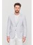 3115 Erkek Gri Esnek Likralı Pamuk Karışımlı Slim Fit Ilkbahar-Yaz Spor Blazer Ceket 4