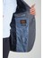 Bacco Erkek Lacivert Mono Yaka Kendinden Desenli Slim Fit Dar Kesim Blazer Ceket 4