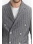 Vitao Erkek Bej Italyan Çizgili Kruvaze Yarım Astarlı Slim Fit Spor Blazer Ceket 2