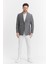 Vitao Erkek Bej Italyan Çizgili Kruvaze Yarım Astarlı Slim Fit Spor Blazer Ceket 4
