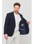3115 Erkek Gri Esnek Likralı Pamuk Karışımlı Slim Fit Ilkbahar-Yaz Spor Blazer Ceket 2