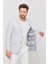 3115 Erkek Gri Esnek Likralı Pamuk Karışımlı Slim Fit Ilkbahar-Yaz Spor Blazer Ceket 3