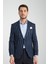 Adora Erkek Lacivert Bordo Italyan Çizgili Slim Fit Mono Yaka Esneyen Kumaş Blazer Ceket 1