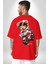 Profesyonel Motorcu Oyuncak Ayı Kadın Erkek Ön Minimal Sırt Baskılı Kırmızı Pamuklu Tişört 2