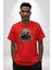 Barış Savaşçısı Goril Kadın Erkek Ön Baskılı Kırmızı Pamuklu Tişört Penye Klasik 3