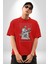Haber Okuyan Romalı Insan Vizyon Kadın Erkek Ön Baskılı Kırmızı Pamuklu Tişört Penye Klasik 1