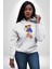 Tenisçi Tatlı Oyuncak Ayı Kadın Erkek Baskılı Üç Iplik Beyaz Kapüşonlu Hodie Sweatshirt 3
