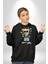 Zengin Çocuk Oyuncak Ayı Kadın Erkek Baskılı Üç Iplik Siyah Kapüşonlu Hodie Sweatshirt 5