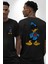 Donald Duck Efsane Kaligram Kadın Erkek Ön Minimal Sırt Baskılı Siyah Pamuklu Tişört 4