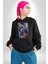 Fade Yetenekler Şampiyon Kadın Erkek Baskılı Üç Iplik Siyah Kapüşonlu Hodie Sweatshirt 5