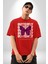 Aşk Kelebek Gibidir Sokak Tarzı Kadın Erkek Ön Baskılı Kırmızı Pamuklu Tişört Penye Klasik 1
