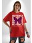 Aşk Kelebek Gibidir Sokak Tarzı Kadın Erkek Ön Baskılı Kırmızı Pamuklu Tişört Penye Klasik 3