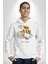 Para Babası Tatlı Oyuncak Ayı Kadın Erkek Baskılı Üç Iplik Beyaz Kapüşonlu Hodie Sweatshirt 2