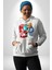 Oyun Oynayan Tatlı Oyuncak Ayı Kadın Erkek Baskılı Üç Iplik Beyaz Kapüşonlu Hodie Sweatshirt 1