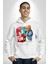 Oyun Oynayan Tatlı Oyuncak Ayı Kadın Erkek Baskılı Üç Iplik Beyaz Kapüşonlu Hodie Sweatshirt 5