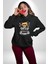 Para Babası Oyuncak Ayı Kadın Erkek Baskılı Üç Iplik Siyah Kapüşonlu Hodie Sweatshirt 1
