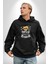 Para Babası Oyuncak Ayı Kadın Erkek Baskılı Üç Iplik Siyah Kapüşonlu Hodie Sweatshirt 2