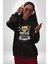 Para Babası Oyuncak Ayı Kadın Erkek Baskılı Üç Iplik Siyah Kapüşonlu Hodie Sweatshirt 5