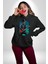 Gitarist Kurukafa Şapkalı Havalı Kadın Erkek Baskılı Üç Iplik Siyah Kapüşonlu Hodie Sweatshirt 3