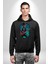 Gitarist Kurukafa Şapkalı Havalı Kadın Erkek Baskılı Üç Iplik Siyah Kapüşonlu Hodie Sweatshirt 5