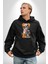 Terminatör Oyuncak Ayı Kadın Erkek Baskılı Üç Iplik Siyah Kapüşonlu Hodie Sweatshirt 5