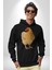 Çiftlik Tarzı Tavuk Kadın Erkek Baskılı Üç Iplik Siyah Kapüşonlu Hodie Sweatshirt 5
