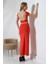 Kadın Kızılcık Sırt Dekolteli Uzun Etek Takım MSC498 2